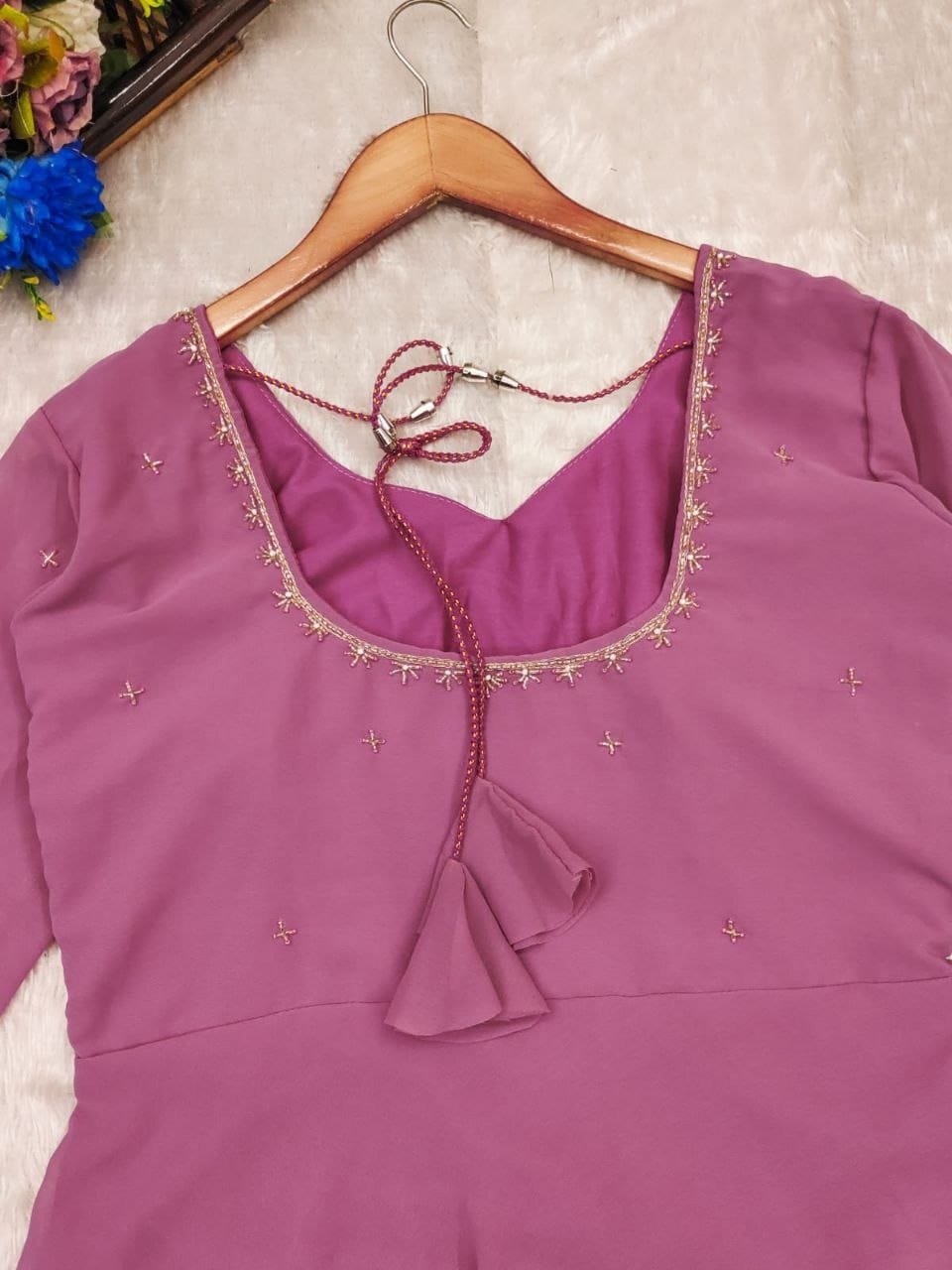 *PLUM HANDWORK ANARKALI 💟🌸✨*