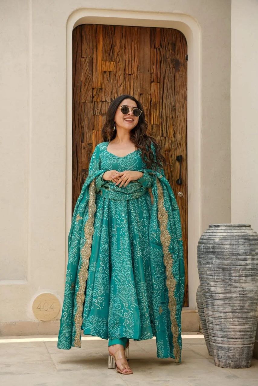 Green Bandhani Suit Set*✨